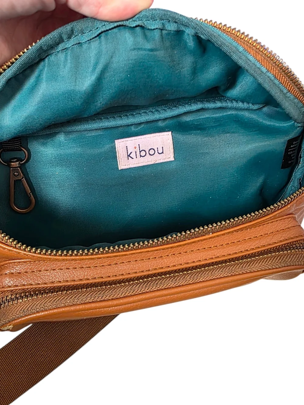 Kibou Premium Vegan Leather Diaper Bag Fanny Pack Brown Waterproof Baby READ
